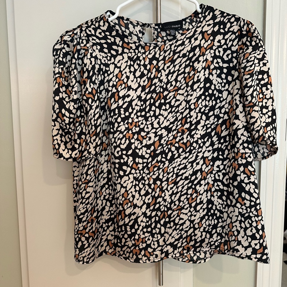 Lucy Paris Print Short Sleeve Blouse